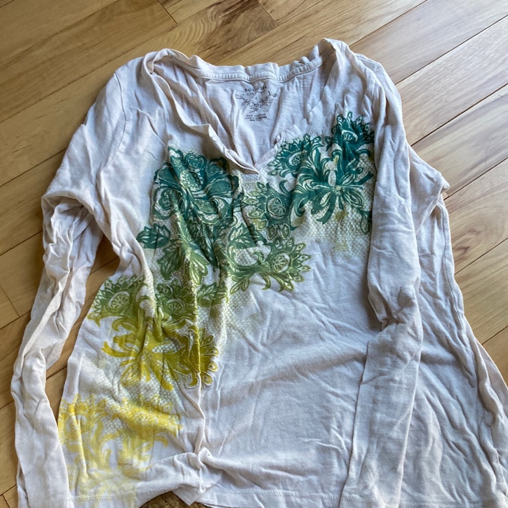 Bohemian Long Sleeve T Shirt Size L 💯 Cotton